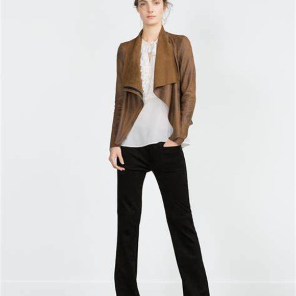 Zara Faux Suede Over Shirt XS NWT - Picture 4 of 8